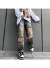 Kvinnors jeans kvinnor rippade byxor punk denim byxor raka ben hip hop hajuku koreanska streetwear hippie hål byxor feamle