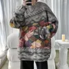 Herensweaters Gebreid Casual Heren Vintage Trend Hip Hop Streetwear Print 3D Gebreide Trui O-hals Oversized Paar All-match Trui