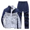 Men's Tracksuits Men Sportswear Set Tracksuit New Spring Autumn Suit Fashion Sweatsuit 2 Piece Jacket+Pants Male Jogging Clothing Asian Size x0907