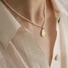 Колье из латуни, золота, настоящего пресноводного жемчуга, портретное ожерелье, женское дизайнерское ювелирное изделие, свадебное платье T Show, редкое японское INs