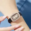 Relógios de pulso 2023 moda strass relógio de quartzo para mulheres luxo 30m impermeável tonneau dial couro casual senhoras relógios datejust