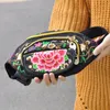 Midjepåsar mode National Brodery Wonen Bagsnice Vintage Ethnic Floral Embroidered Arm Midjepaket Lady Canvas Bohemian 230906