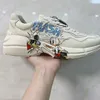 Rhyton Sneaker Erkek Kadın Günlük Ayakkabı Tasarımcısı Yüksek Kalite Tuval Deri G Deri Kauçuk Kırmızı Yeşil Elbise Spor Sneaker Fare Dalga Ağız Tiger Web Trainer 35-46 10