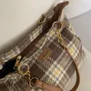 Sacs de soirée Grande capacité Fourre-tout pour femmes Sacs à main Vintage Plaid Dames Épaule Aisselles Fermeture à glissière Type ouvert Femelle Top-poignée Voyage