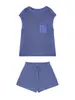 Damskie dresy dla kobiet trening 2 -częściowy zestaw kontrastowy Kolor krótkie rękawy