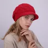 Vizieren 2023 Snoep Kleur Vrouwen Fleece Hoeden Dames Effen Gebreide Baret Hoed Winter Warm Gorras Harajuku Casual Dikker Piekte caps