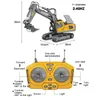 ElectricRC Auto 24 Ghz 6 Kanaals 1 24 RC Graafmachine speelgoed RC Techniek Auto Legering en plastic Graafmachine RTR Voor kinderen kerstcadeau 230906