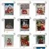 Decorazioni natalizie Bandiere da giardino Banner Modello di cartone animato Tema natalizio Due lati Animali Modelli di pupazzo di neve Decorazioni per feste Bandiera 36 stili Dro Dh0Ul