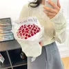 Ramo de flores decorativas hecho a mano, simulación creativa, bolsa de Material de rosa que nunca se marchita para que la novia proponga Qixi