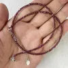 Chaînes Super brillant cristal colliers simples petites perles facted pierre naturelle tour de cou clavicule chaîne femmes bijoux hommes cadeaux 3m