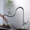 Robinets de cuisine robinet d'évier extractible en laiton de haute qualité avec buse à 2 modes, robinet de sortie d'eau froide chromé