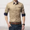 Men's Casual Shirts Lapel Collar Men Shirt Stylish Comfortable Business Slim Fit Solid Color Breathable For Spring Fall Office Wear