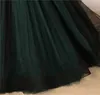 Robes de fille robe à fleurs vert foncé moelleux Tulle une épaule dénudée mariage élégant enfants eucharistie fête de célébration