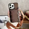 مصمم Crossbody Card Wallet Cases for iPhone 15 15Pro 15Promax 14Promax 14Plus 13Promax 13Pro 12Pro 11promax X XR XSMAX Fashion Case