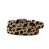 Bälten Retro Personlighet Luxury Fashion Thin Leopard Print för män Jeans Kvinnor Midjebältesband Midjeband PU -läder