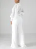 Dwuczęściowe spodnie damskie Pant Sets 2 stroje kobiety eleganckie puste guziki z długim rękawem