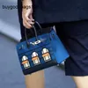 Tygväska handväska handgjorda 7a full hand sydd anpassad amerikansk krokodil hud hus väska färg matchande äkta läder kvinnor handväska lyx varumärke platina har logotyp