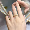 Cluster Rings Spring Qiaoer 18K Gold Plated 925 Sterling Silver 2 3mm Oval Cut High Carbon Diamond Gemstone Wedding Band Jewelry Women Ring