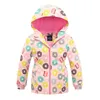 Jackets Jacket For Girls Spring Children's Flower Fleece Clothes Girls Coat Windbreaker Outerwear Kids Polar Fleece Windproof 3-12T 230906