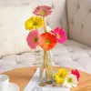 Decorative Flowers 18Piece Artificial Daisy Gerbera Daisies Faux Bouquet PU Flower For Wedding Bridal Party Home Office