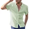 Chemises décontractées pour hommes 2023 Mode manches courtes T-shirt solide avec col polo simple boutonnage haut respirant grande taille cardigan
