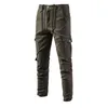 Men's Pants Business Versatility Breathable Mid-rise Men Jogging Multi-pocket Straight Spring Summer Casual Patchwork Long