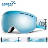 Gogle narciarskie Copozz marka profesjonalne gogle narciarskie podwójne warstwy soczewki antyfog Uv400 duże okulary narciarskie Snowboard Snowboard Women Snow Goggles 230907