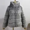 Pelliccia da donna Pelliccia sintetica Pelliccia di alta qualità Volpe argentata Cappotti e giacche in pelliccia sintetica Donna Cappotto soffice con cappuccio Giacca di pelliccia invernale calda e spessa Manteau Femme x0907