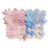 Accessoires pour cheveux 10 pièces/ensemble bébé fille couleurs mignonnes bandes de fleurs porte-queue de cheval enfants chouchous doux en caoutchouc enfants