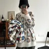 Men's Sweaters Winter Women's Sweater With Letter Print Green White Oversized Pullover O-Neck Classic Vintage Knitted For Women 2023