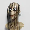 Party Masks New Halloween Horror with Long Hair MO Mask Funny Mask V-shaped Mouth Mask with Hair Female Ghost Mask Roleplay MO Mask Masks x0907