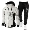 Men's Tracksuits Men's Tracksuit Fleece Scarf Collar Hoodie + Sweatpant High Quality Warm Sportswear Harajuku Style Fall Winter Casual Streetwear x0907