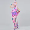 Scene Wear Candy Color Gogo Dancer Performance Women Lovely Jazz Dance Clothes paljetter Toppar Plush kjol Headwear Carnival Suit VDB7234