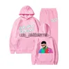 Herrspårar Rapper Anuel AA Real Hasta La Muerte 2 Pieces Set Tracksuit Men Hooded Sweatshirt+Pants Pullover Hoodie Casual Sportwear X0907