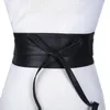 Cintura con fiocco da donna Nuove cinture in PU con lacci per cinturini da donna Cintura larga Abito femminile nero rosso argento Moda