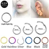 Labret Lip Piercing Sieraden 10 STKS Groothandel G23 Scharnierende Segment Ring Neus Tepel Septum Kraakbeen Tragus Clicker Captive 230906