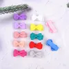 Solid Color Children Hairpin Mini Bowknot Grosgrain Barrettes Baby Girls Bangs Clip Kids Headwear Hair Accessories