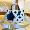 Bolso de diseñador de lujo para mujer Onthego Louiseits Bolsos cruzados de hombro de cuero en relieve Caqui Viutonits Messenger Tote Bolsas Bolso blanco 25 cm Monedero de alta calidad