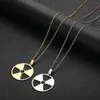 Chains Stainless Steel Radiation Sign Pendant Necklace Fashionable And Minimalist Fashion Heart Initial Necklaces