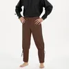 Pantalons pour hommes Costume de performance de scène médiévale Hommes Jambe Bandage Renaissance Vêtements Long Solide Couleur Pantalon Pirate Homme