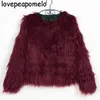 Futra kobiet sztuczne futro zima largr rozmiar kobiety futra swobodna europa amerykańska wielka rozmiar kostiumów mody Faux Fur Lantern Sleeve krótki powłok630 x0907