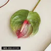 Kwiaty dekoracyjne 10pcs druk 3D Anthurium Pu sztuczny do dekoracji domowej Zielona roślina ślubna akcesoria kwiatowe