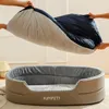 Kennels pennen Kimpets Hondbed Afneembare kattenmat Vierkant pluche kennel Wasbare verdikking Waterdicht Groot medium klein bankkussen 230906