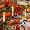 Bougies Bougie LED de Noël avec flamme clignotante minuterie à piles télécommande pour la fête de l'année décoration de la maison faux 230907