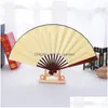 Party Favor 10 Inch Diy Blank Painting Folding Fan Solid Color Silk Cloth Show Dance Fans Drop Delivery Home Garden Festive S Dhgarden Dhlbm
