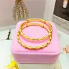 Bangle Mode Licht Geel Goud Kleur Armband Voor Vrouwen Bruiloft Charmes Sieraden Elegante Push-Pull Bamboe Niet Vervagen Verjaardagscadeau