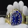 Fournisseur d'usine de luxe en or jaune 18 carats saphir 40 mm montre-bracelet pour homme cadran bleu et lunette en céramique 116618 mouvement automatique en acier 246p