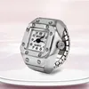 Wristwatches Fashion Women Ring Watch Elliptical Stereo Flower Ladies Clamshell Watches Adjustable Rings Quartz Man