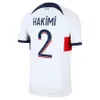 2023 2024 MBAPPE Soccer Jerseys HAKIMI Home Away FANS PLAYER 23 24 Maillots de football shirt MARQUINHOS VERRATTI ICARDI uniform kids kit sets