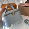 23.5x17 cm Wzór Wzór Wzór Designer Designer Costeic Case Vanity Bag z górnym uchwytem Złoty zamek błyskawiczny skórzany pasek ramię torebka 4 kolory torebka